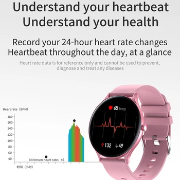 2020 Nova Cor ecrã táctil de Mulheres Inteligentes Homens do Relógio Impermeável de fitness multifuncional Esporte relógio de frequência Cardíaca pressão arterial