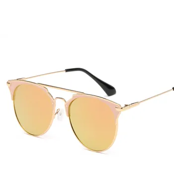 2020 Espelho do Ouro de Rosa, Óculos estilo olho de gato Mulheres Rodada Marca de Luxo Feminino de Óculos de Sol das Mulheres rave Moda retrô, Estilo Estrela Tons
