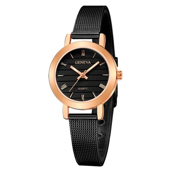 Assista mulher Liga de Alça de Moda Contraste Business Design Ladys Relógio Relógio de Quartzo Moda Zegarek Damski Montre Femme reloj