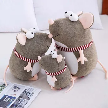 E-pacote de viagem shopify Animais dos desenhos animados de Grande Olho Mouse de Pelúcia Boneca de Ratos de Pelúcia História antes de Dormir Brinquedo Amigo Kid Presente de Aniversário Presente de Natal