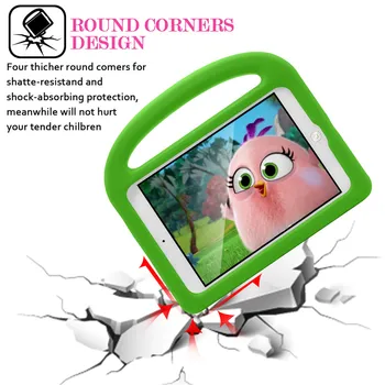 Para Apple iPad 2 3 4 EVA aves à prova de Choque para iPad2 ipad3 ipad4 Funda Coque Crianças Bonito asas Stand Capa Protetora