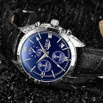 LIGE Homens Relógios de alto Luxo da Marca de relógios Para os Homens de Esportes Militares Impermeável Relógio de Quartzo Clássico Homens relógio de Pulso Relógio Masculino