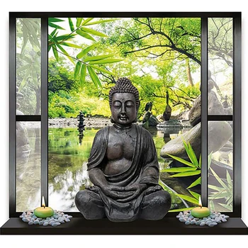 Diamante Pintura estátua de Buda de bambu cheio de broca Mosaico 5d DIY Diamante Pintura paisagem de Ponto de Cruz, Bordados de Decoração de Casa de dom