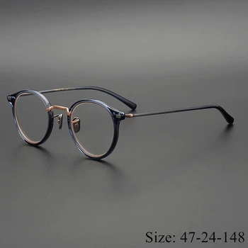 Edição limitada Vintage de óculos de armação de puro titânio Ultraleve EV-777 retro redondo tipo de óculos para mulheres, homens Japão qualidade original