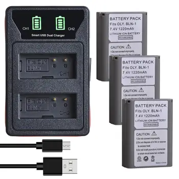 Built-in USB BLN-1 Carregador de Bateria do Tipo c Porta + 3Pcs PS-BLN1 BLN-1 Bateria para Olympus PS-BLN1, OM-D, Mark II, E-M1, E-M5