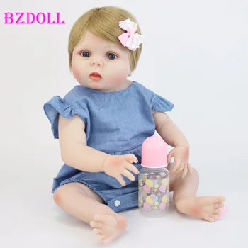 55cm de Silicone Macio Reborn Baby Dolls Brinquedos Realistas para Crianças de Presente de Aniversário Bebes Vivo Vlnyl Recém-nascido de Bonecas de Meninas lindas Bonecas