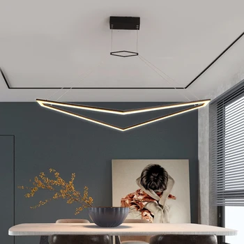 Led moderna lustre de sala de estar cozinha para restaurante Lampadario triangolare candelabro Pendente office bar café iluminação