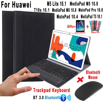 Para Huawei Caso com Touchpad Teclado Mouse Para Huawei Matepad 10.4 T10s 10.1 Pro 10.8 Mediapad M5 10 Pro M6 10.8 M5 Lite 10 T5