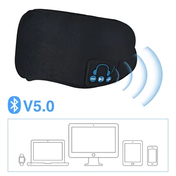 Sem Fio Bluetooth Música De Dormir Eyeshade Tampa Sombra Lavável Bluetooth 5.0 Máscara De Olho Viagem Confortável Tapa-Olho Cabeça