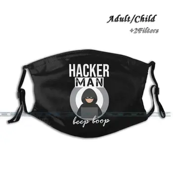 Hackerman Beep Boop Reutilizáveis Rosto Com Uma Máscara Lavável Exterior Do Nariz, Boca Tampa De Moda Unissex Homens Mulheres Crianças Hacker Programador