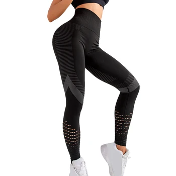 Cintura Alta De Ginástica Legging Mulher Perfeita Energia Calças De Treino De Execução Roupas Calças De Yoga Oco Esporte Estágio De Desgaste