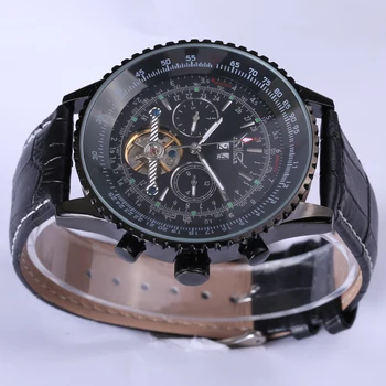 2018 Relógio Masculino Venda Quente JARAGAR Relógio Mecânico dos Homens Retrô Preto Grande Dial de Moda de Relógios Masculino Relógio de Presente para homens Masculino