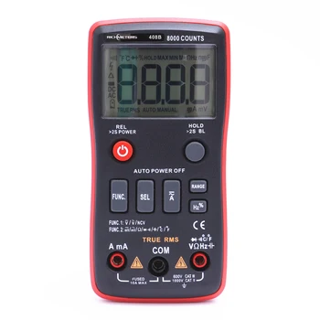 RM408B Multímetro Digital 8000 Conta True-RMS Teste de Temperatura de 5MHz de Freqüência ACDC Tensão-Corrente 9.999 mF Capacitância