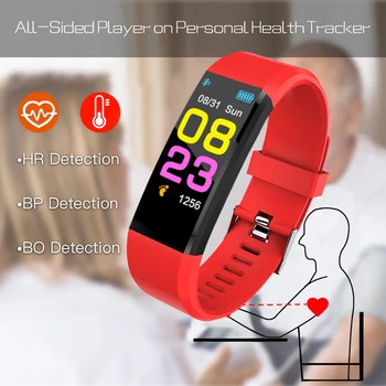 Moda de Saúde 115Plus Inteligente Pulseira Esporte Bluetooth Pulseira para Monitor de frequência Cardíaca Assistir a Actividade de Fitness Tracker Banda Inteligente