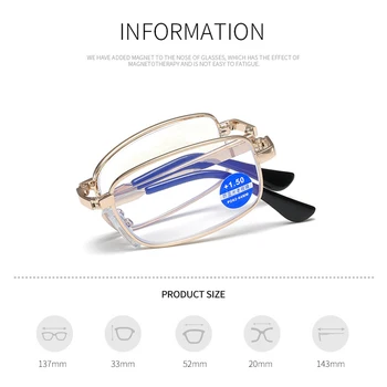Zilead De Metal Dobrável Fahsion Óculos De Leitura Anti Blue-Ray Presbiopia Óculos De Silicone Macia Almofada Nasal Forte Dobradiça Para Unisex