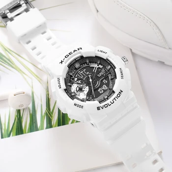 Venda quente de Moda as Mulheres do Esporte Relógio de casal multi-função impermeável de Couro de Luxo relógio Relógio X-GEAR Marca de Relógio Feminino