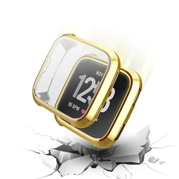 Capa Para fitbit versa/Versa 2/Versa lite cinta caso protetor de tela smart watch Acessórios ultra-fino do quadro de proteção de pára-choques