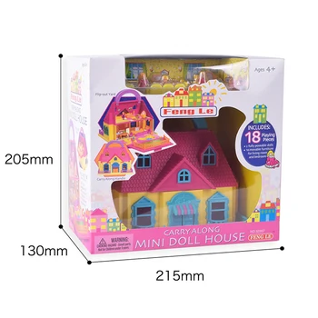 Recreação para crianças, casa de brinquedo de menina mala casa de boneca da Assembleia Brinquedo de Construção do Modelo de Kits de villa casa DIY Acessórios Móveis