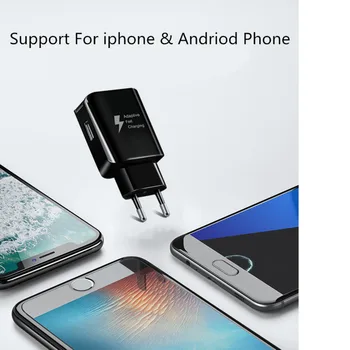 5V2A UE/EUA Plug USB Carregador Rápido para iPhone Samsung Xiaomi Redmi Huawei, LG Android Viagem de Parede, Carregador Rápido de Viagem Adaptador de Alimentação