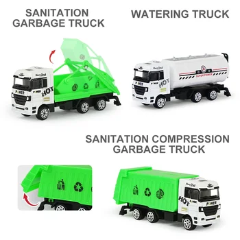 5 Tipos de Crianças Liga de Simulação de Caminhões Brinquedos de bombeiros da Cidade de Polícia Militar de Engenharia do Veículo Fundido e Plástico Modelo de Carro de Presente para o Menino