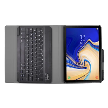 Teclado Case Para Samsung Galaxy Tab De 10,5 2018 Modelo Sm-T590/T595/T597, Magro Shell Leve Tampa Do Suporte Com Destacável W