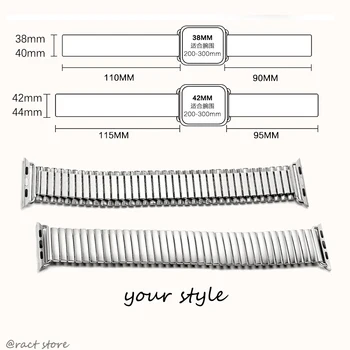 Solo Alça de laço para a apple faixa de relógio de 44mm 40mm 42mm 38mm Elástico correia de Aço Inoxidável, bracelete de iwatch banda série 5 4 3 6 SE