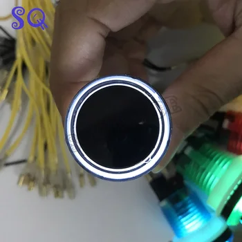 33mm transparente Banhado e iluminado Botão de pressão ArcadeLed Micro-Interruptor de Alimentação 5V/12V com microinterruptor