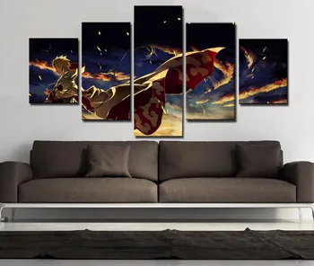 Pinturas em tela, Sala de estar Decorativa da Casa HD Impresso 5 Peças de desenho animado Naruto Imagens de Arte de Parede Quadro Cartaz de Animação