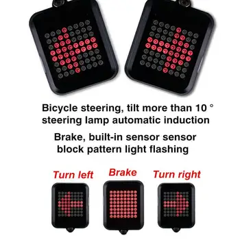NOZAKI Novo 64 LED Automático Indicador de Direção Traseira da Bicicleta, lanterna traseira USB Recarregável Bicicleta de Ciclismo de Advertência Sinais de Luz