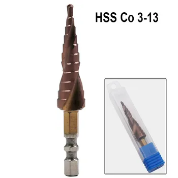 1PC HSS-Co M35 Cobalto Passo Broca 3-13mm Passo Broca de 1/4 de Polegada Hex Haste de Madeira Bits Herramientas Para Carpinteria
