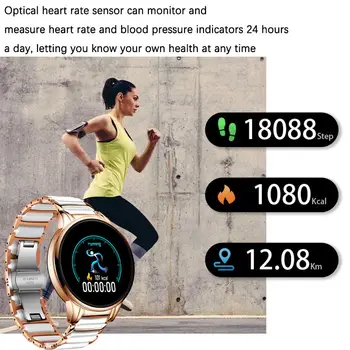 LIGE Moda as Mulheres Inteligentes Relógio de frequência Cardíaca Pressão Arterial de Sono de Monitoramento Multifuncional de fitness tracker Impermeável Smartwatch