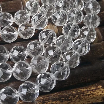 4-14mm Rodada facetada White Rock Grânulos de Quartzo Natural, Claro Esferas de Cristal Para Fazer Jóias de grânulos de 15