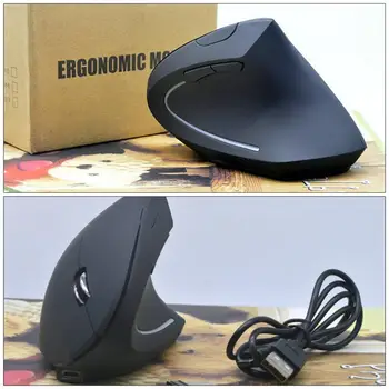 2.4 G sem Fio Vertical Ergonômico do Mouse Óptico Ergonômico,Confortável 5 Botões Para o Portátil da área de Trabalho do PC Macbook de Barbatana de Tubarão