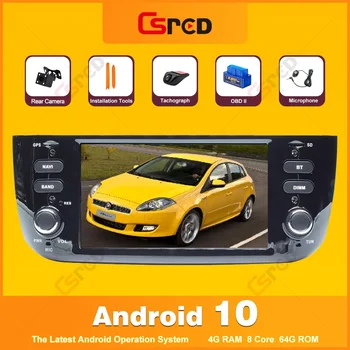 Csred Auto Rádio Android De 10 Para Fiat Linea Punto EVO 2012-Navegação GPS Car Multimedia Player Unidade de Cabeça Estéreo para CD DVD Jogo