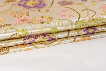França importado de cetim de seda jacquard tapeçaria de cetim 3D jacquard brocado de tecido para o vestido de capa de almofada cortina de patchwork