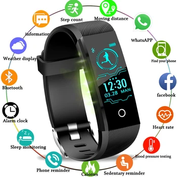 2019 LIGE Novo Smart Saúde Assistir Homens de fitness tracker Pulseira de frequência Cardíaca Pressão Arterial Monitor de Relógios de Desporto SmartWatch Mulheres