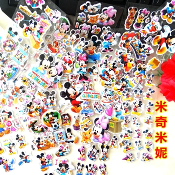 28Pcs/Monte Filme Mickey Mouse Adesivo de Minnie Mouse Adesivos 3D dos desenhos animados do PVC Bolha Adesivos para Crianças Mouse Adesivo Bebê Bonito