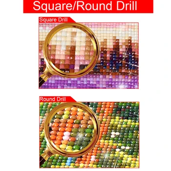 5D DIY Diamante Mosaico, Bordado de Diamantes Pintura Total Senhoras Quadrado/Redondo de pedra de Strass de ponto-Cruz da Torre de Petróleo a Decoração Home
