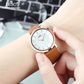 IBSO 7,6 MM Mulheres Relógios de Pulso Simples Feminino Relógio de Horas de Moda Montre Femme 2019 Quartz Ladies Watch Relógio Feminino