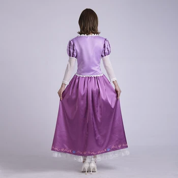Dia das bruxas mulheres Rapunzel Fantasia Vestido Roxo Fase Emaranhado Trajes de Princesa Emaranhado Vestido de qualquer tamanho aceitar-custom makd