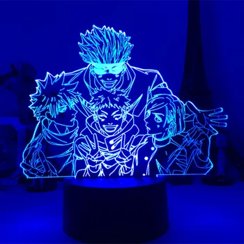 Anime Lâmpada Satoru Gojo Equipe Luz Jujutsu Kaisen da Noite do Diodo emissor de Luz para o Presente de Aniversário Jujutsu Kaisen Grupo Satoru Gojo Lâmpada