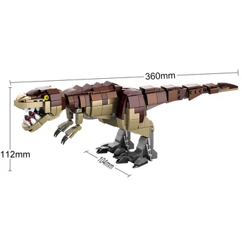 535Pcs Jurassic Park Dinossauro Blocos de Construção Tiranossauro T. Rex Criativa Período Jurássico Modelo Animal Tijolos de Brinquedos Para Meninos