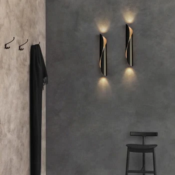 Design nórdico Candeeiro de Parede, Lâmpada Retro ouro Negro da Parede do tubo de Luz Loft industrial do interior do corredor corredor varanda luminária de parede