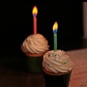 12 Pcs/set Multi Cor de Velas Cupcake Ornamento de Segurança de Chama Bolo de Aniversário Topper Cera de Casamento, Decoração de festas #J20
