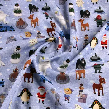 Desenhos animados de natal impresso tecido de algodão, tecido para crianças vestido de DIY patchwork artesanal têxtil pano boneca bolsa de costura material