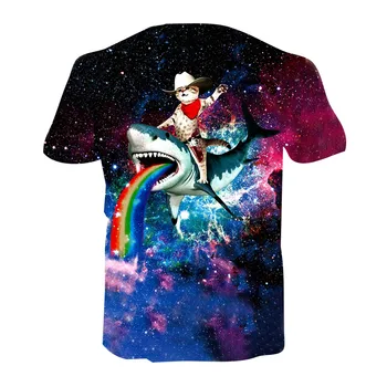 Alisister Galaxy Gato 3d Camiseta EUR Tamanho Animais de Funny T-Shirts 2020 Verão Hip Hop Camisa Masculina Mulheres Tee Tops Unisex