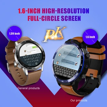 4G LTE LEM12 2020 mais Recentes ID Face de 1,6 Polegadas, Câmera Dupla LTE 4G Smart Watch, o Android 7.1 3GB 32GB Bateria de 1800mah, Homens Smartwatch