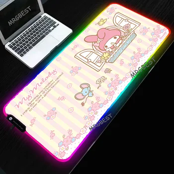 Bonito tapete de rato Anime Acessórios de Jogos Colorido Brilhante de LED RGB e Borracha Normal de Trabalho do PC Almofada Non-slip Durável para Crianças