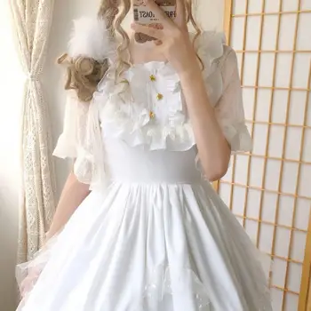 Anbenser Branco Doce Anjo Jsk Vestido Lolita Japonês Vintage Kawaii Girls Gótico Estrelas Laço De Fadas Vestido De Cosplay Vestidos De Princesa