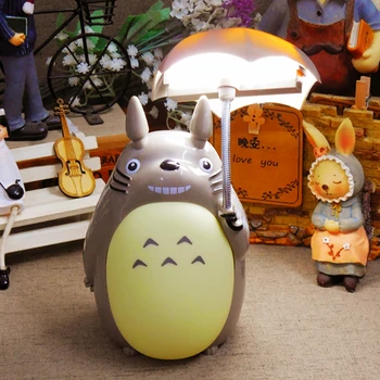 Cartoon Guarda-chuva Lâmpada de Tabela Totoro Noite do DIODO emissor de Luz de Cabeceira Nocturna cintilante Para Crianças de Presente de Aniversário de Quarto de Decoração da Casa Iluminação led